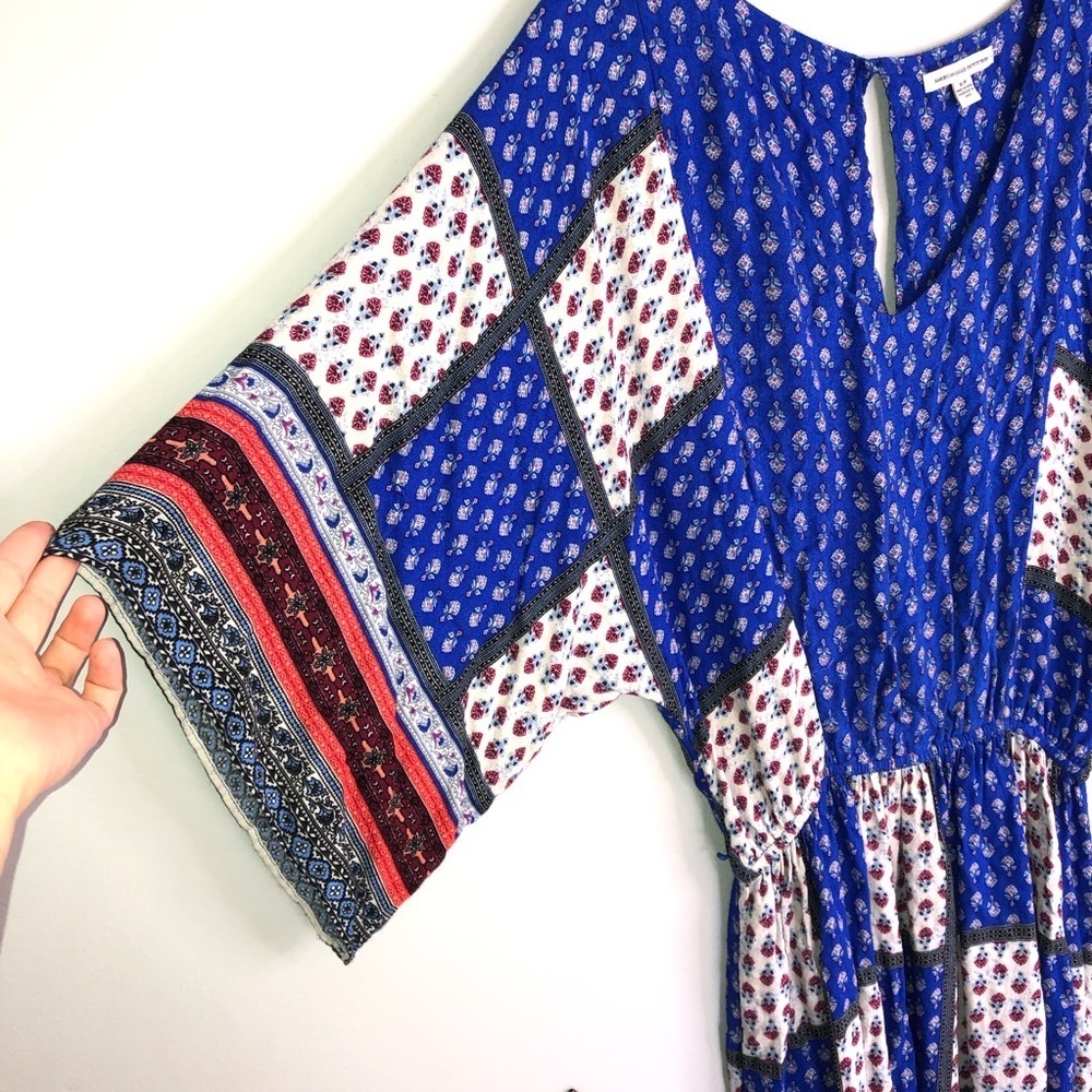 American Eagle Outfitters Flowy Patchwork Boho Dr… - image 6
